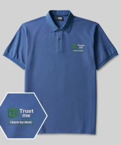 Alternative view of Trust Me Geek Embroidered Polo Shirts