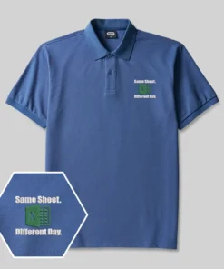 Alternative view of Same Sheet Different Day Geek Embroidered Polo Shirts