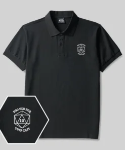 Too Old For This Crit Geek Embroidered Polo Shirts