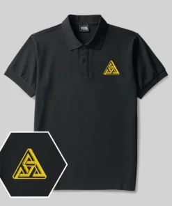 Penrose Triangle Geek Embroidered Polo Shirts