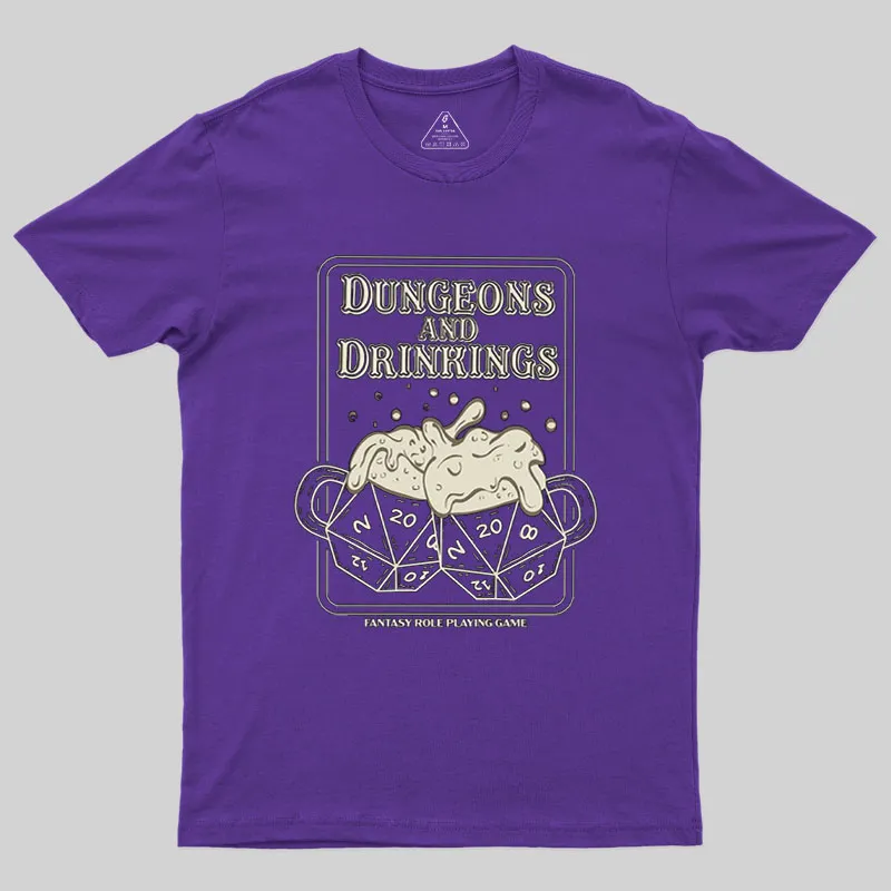 Dungeons and Drinkings Geek T-Shirt - Image 5
