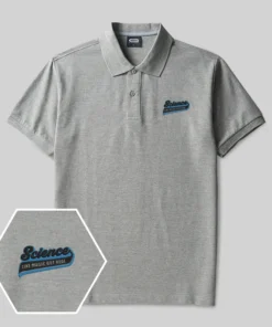 Alternative view of Science Like Magic Geek Embroidered Polo Shirt