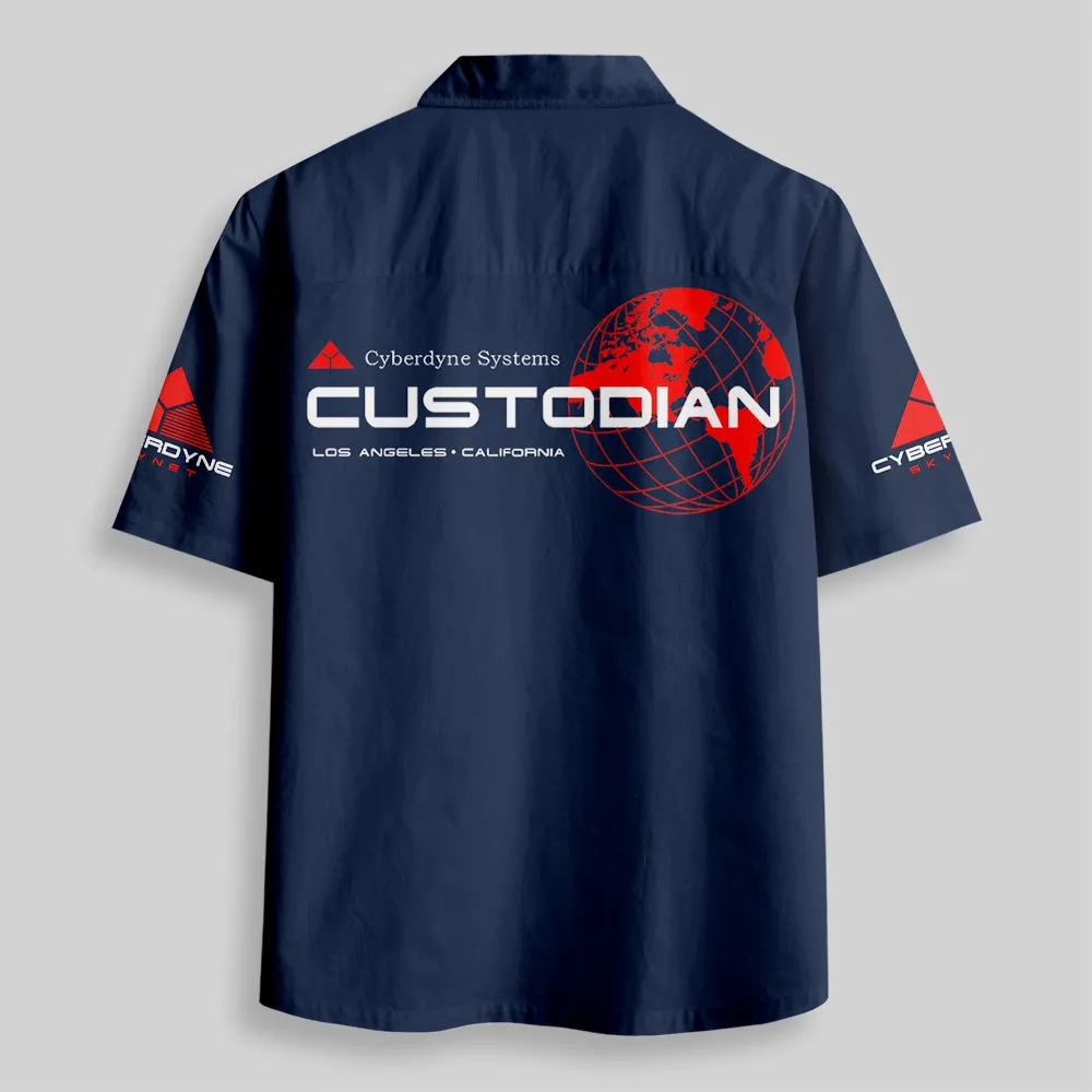 Cyberdyne Systems Skynet Uniform Button Up Pocket Shirt - Image 3