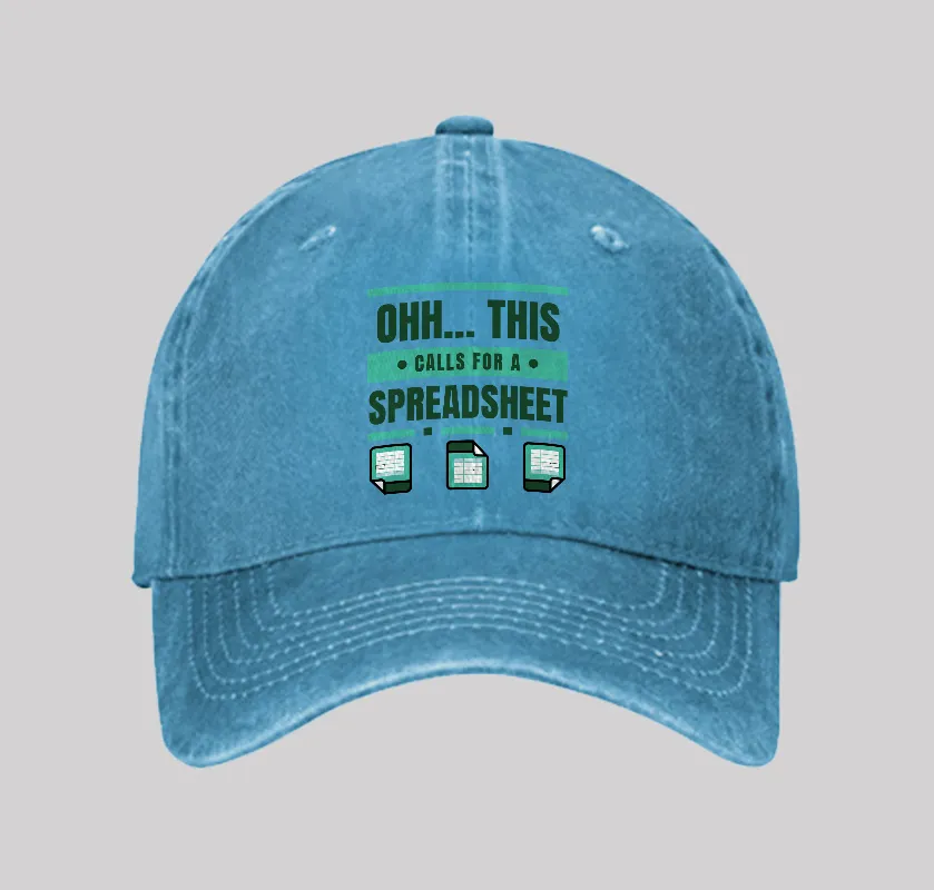This Calls For A Spreadsheet Office Software Geek Washed Vintage Baseball Cap - Image 2