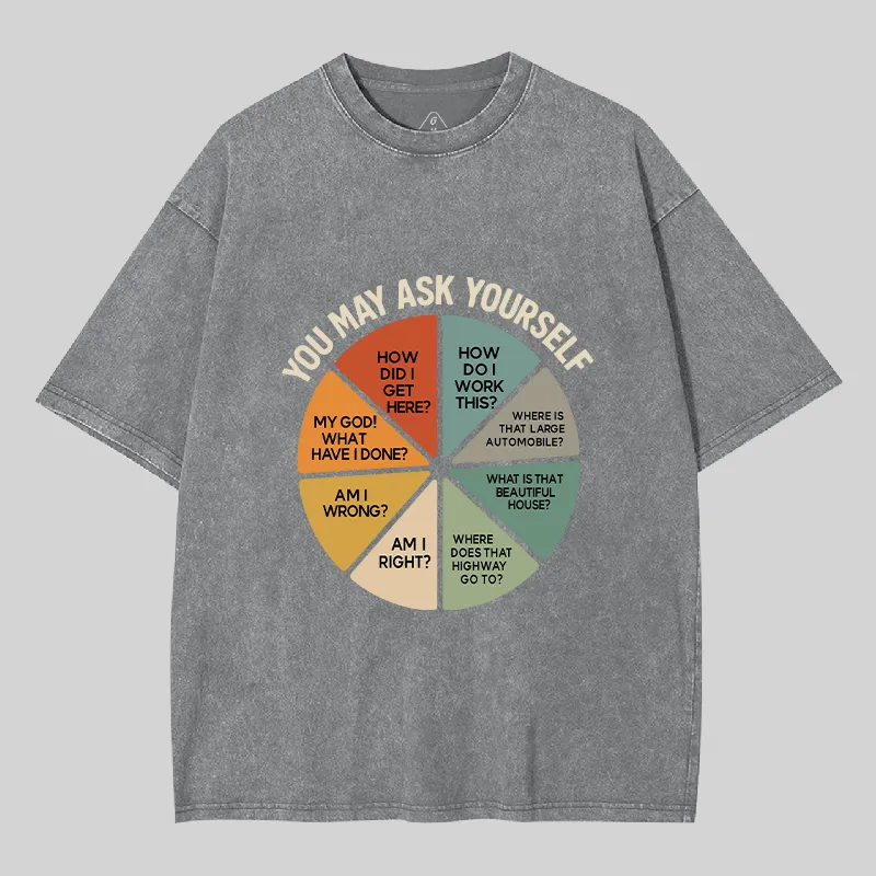 You May Ask Yourself Geek Washed T-shirt - Image 5