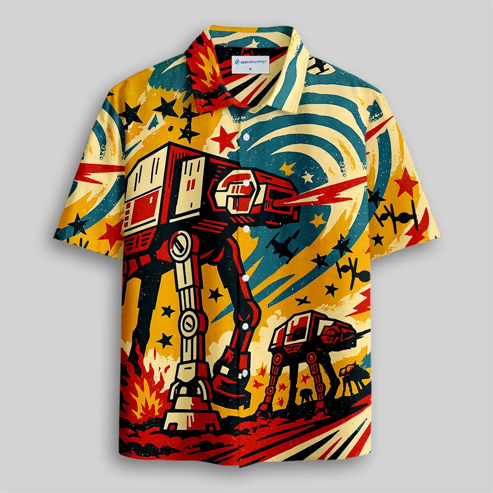 Graffiti Walker Hawaii Button Up Pocket Shirt
