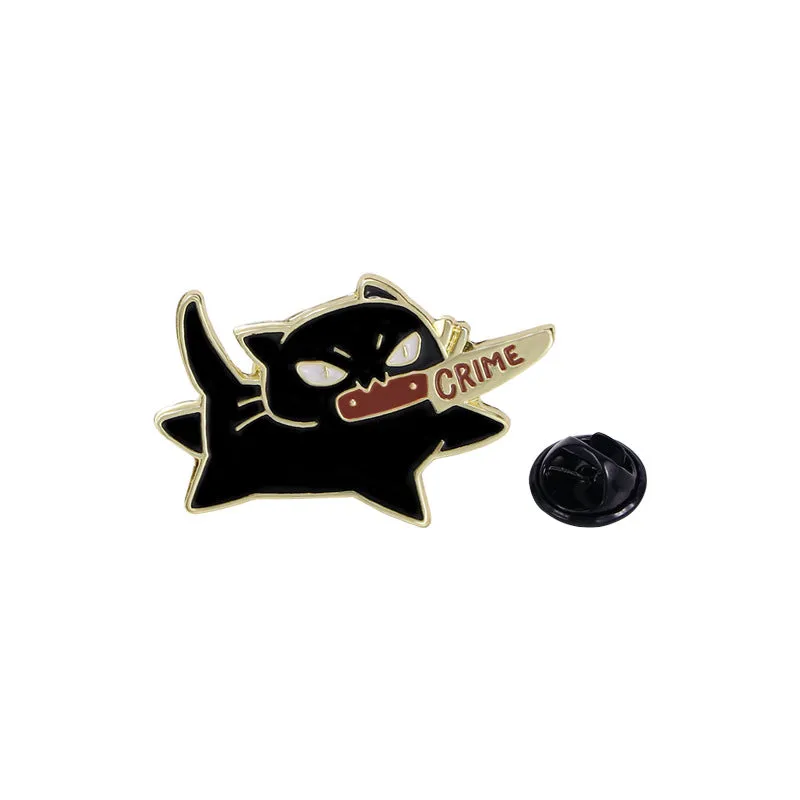 Crime Cat Funny Pins