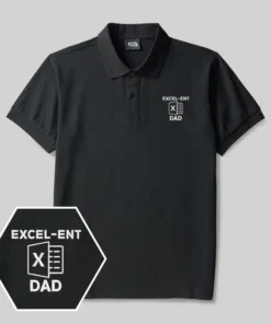Excel-ent Dad Geek Embroidered Polo Shirts