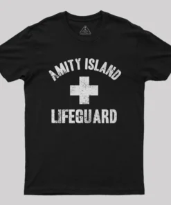 Alternative view of Amity Island Lifeguard Geek T-Shirt
