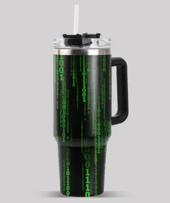 Follow the White Rabbit Black Green 40oz Tumbler