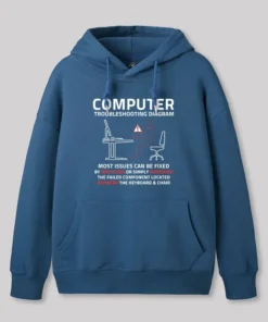 Alternative view of Computer Troubleshooting Diagram Geek Hoodie
