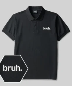 Alternative view of Bruh. Geek Embroidered Polo Shirt