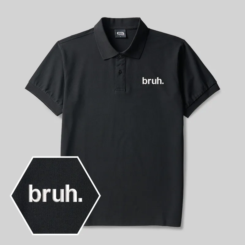 Bruh. Geek Embroidered Polo Shirt - Image 2