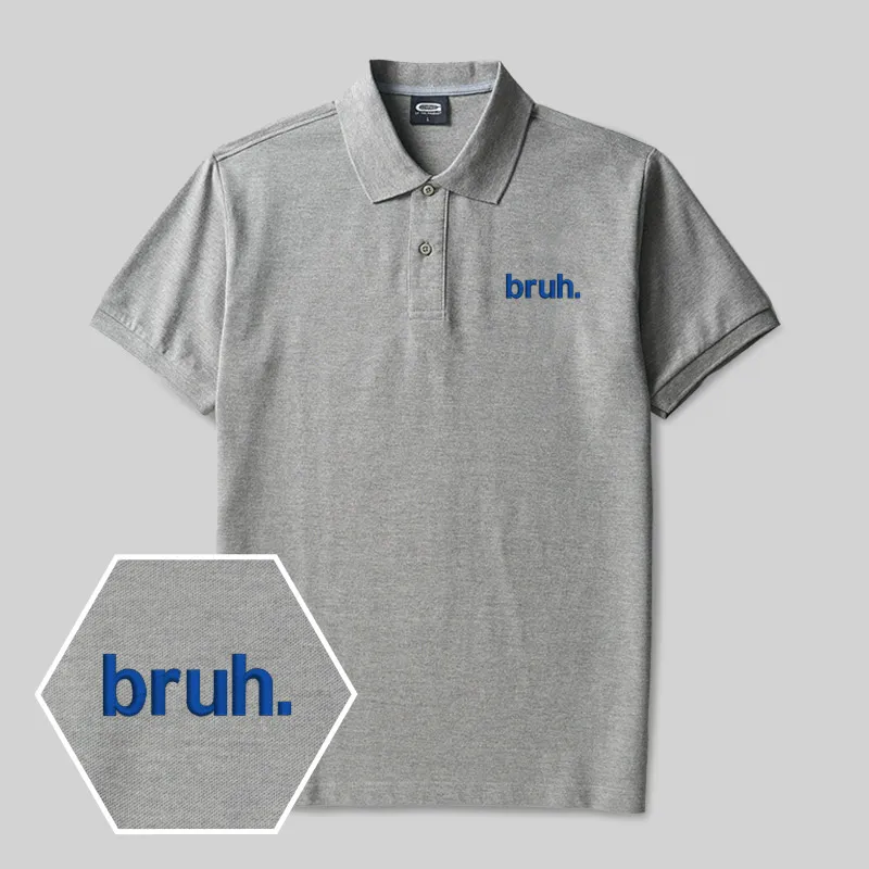 Bruh. Geek Embroidered Polo Shirt - Image 3