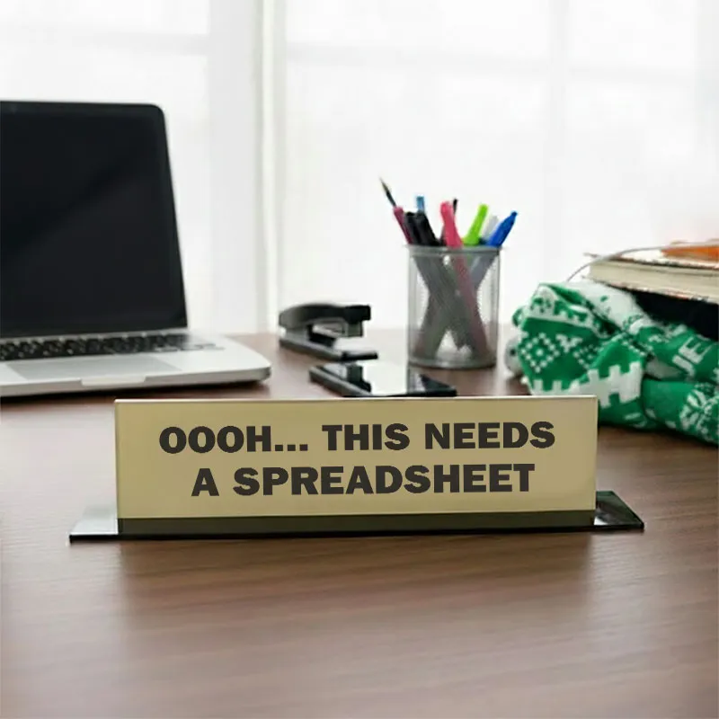 Oooh... This Needs A Spreadsheet Geek Office Desk Plate
