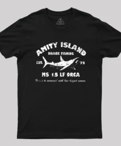 Amity Island Shark Fishing Est 1975 Geek T-Shirt