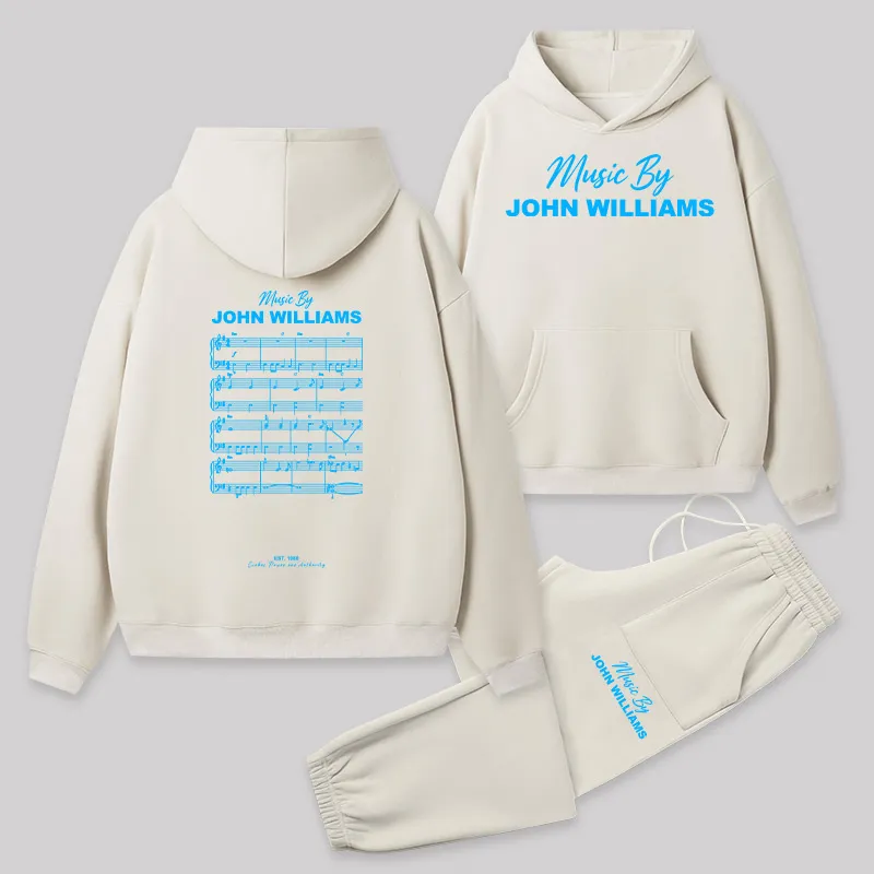 Music by John Williams Front and Back Printed Geek Fleece Hoodie Set - Image 3