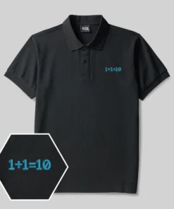 Binary Genius Geek Embroidered Polo Shirt