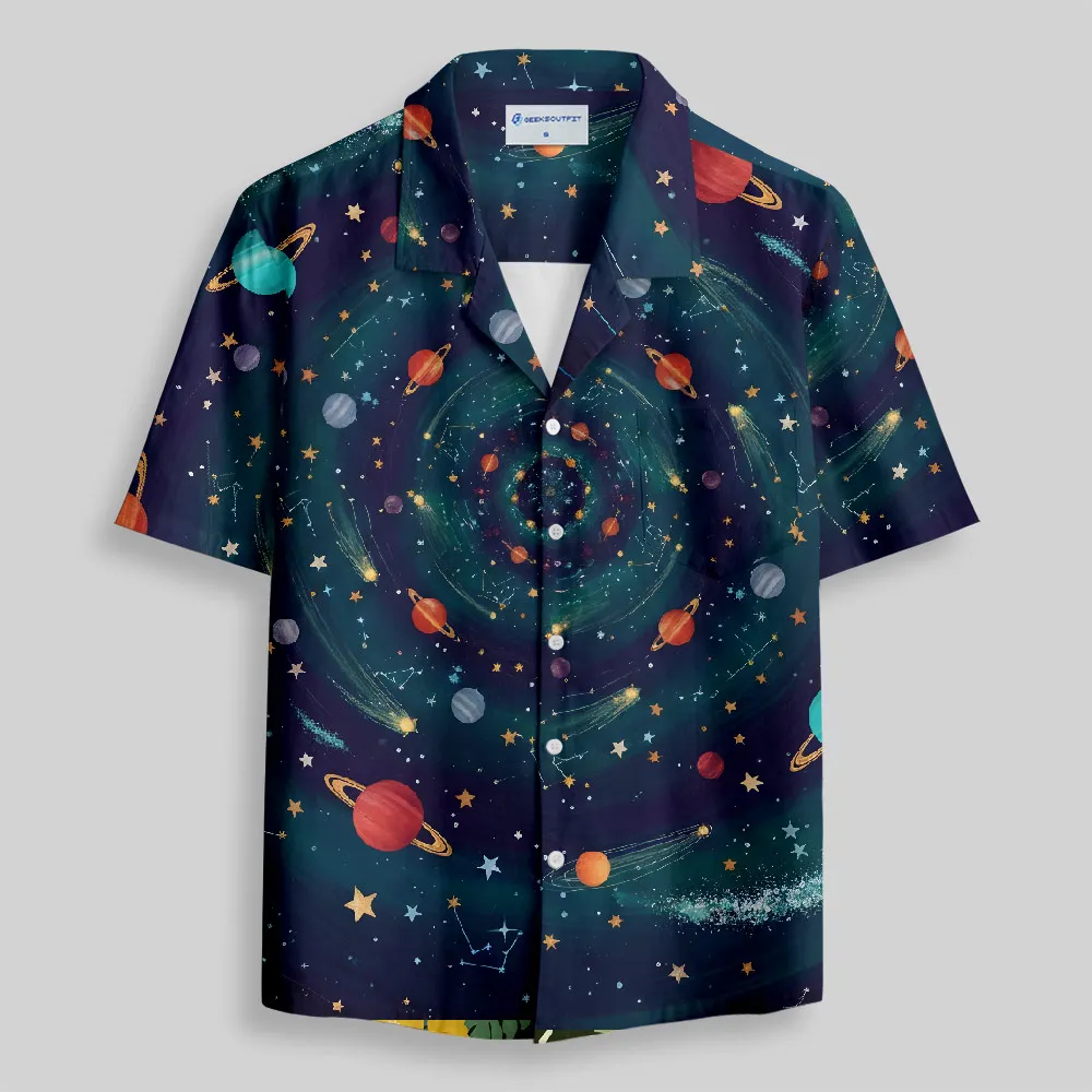 Dance of the Cosmic Melody Button Up Pocket Shirt - Image 2