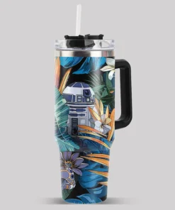 Robot Hawaiian Leaves 40oz Tumbler