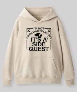 Alternative view of I'm Not Procrastinating, It's A Side Quest Washed Hoodie