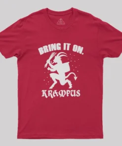 Bring It On Krampus Christmas Slogan Geek T-Shirt