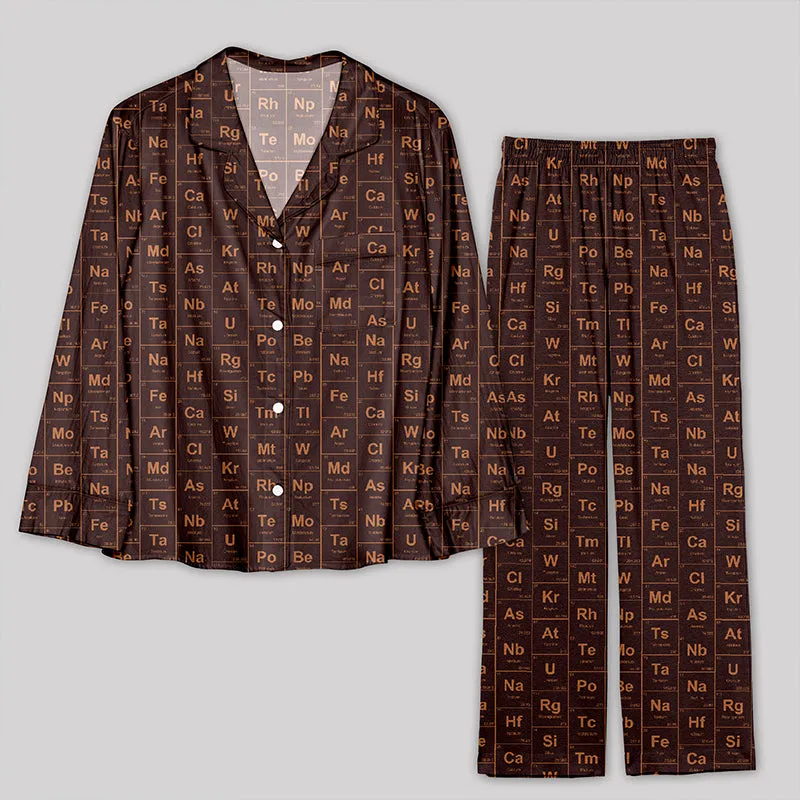 Chemical Elements Brown Pajama Sets