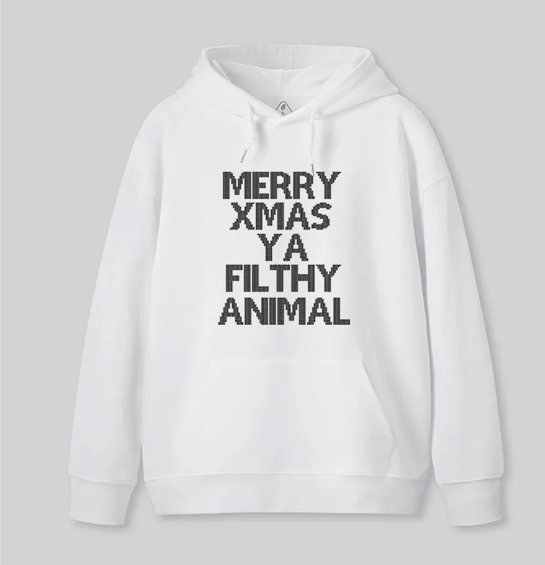 Merry Xmas Ya Filthy Animal Geek Hoodie - Image 5