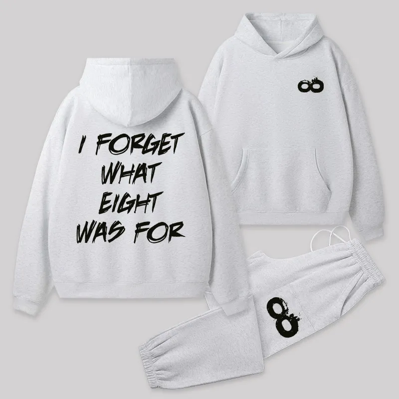 I FORGET WHAT EIGHT WAS FOR Front and Back Printed Geek Fleece Hoodie Set - Image 4