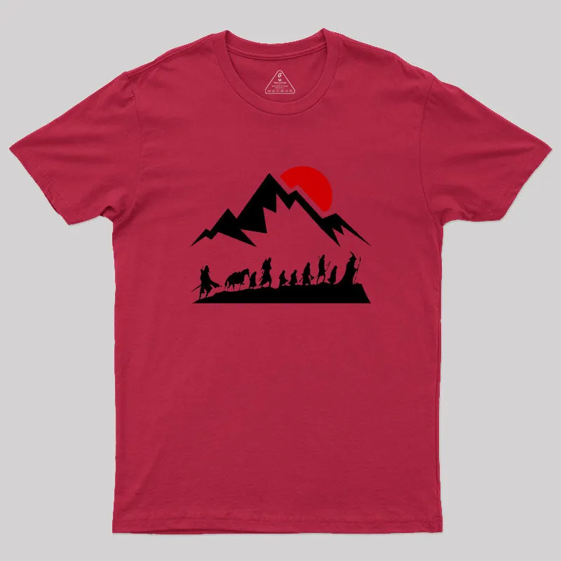 Fellowship - Sunset by the Mountains Classic Geek T-Shirt - Image 4