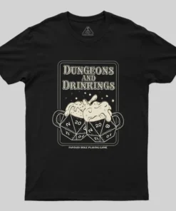 Alternative view of Dungeons and Drinkings Geek T-Shirt