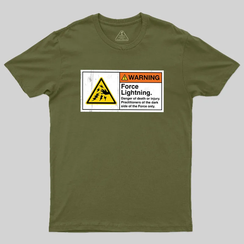 Warning Force Lightning Geek T-Shirt - Image 3