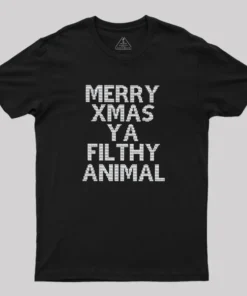 Alternative view of Merry Xmas Ya Filthy Animal Geek T-Shirt