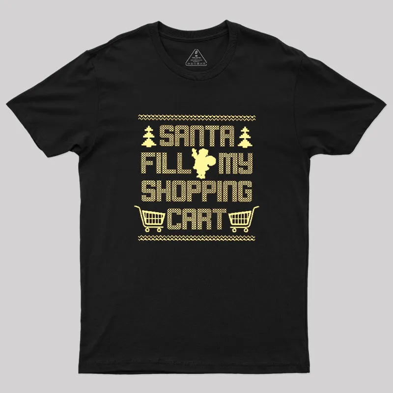 Santa Fill My Shopping Cart Geek T-Shirt - Image 2