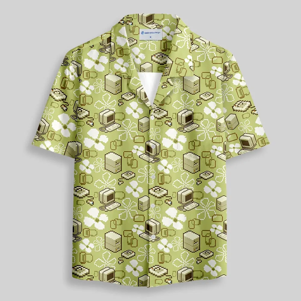 Retro Tech Tropics Button Up Pocket Shirt - Image 2