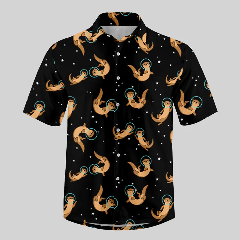 Otter Astronaut Button Up Pocket Shirt