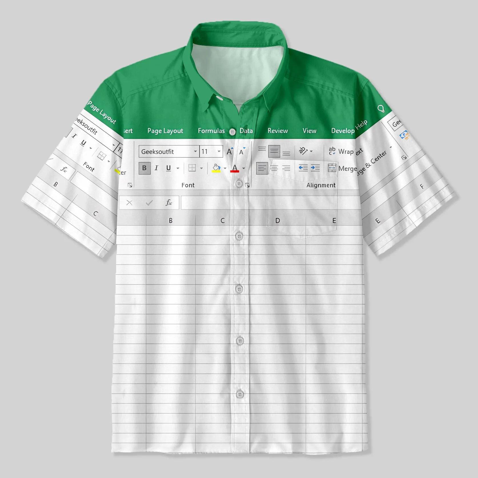 Excel Funny Work Shirt Button Up Pocket Shirt
