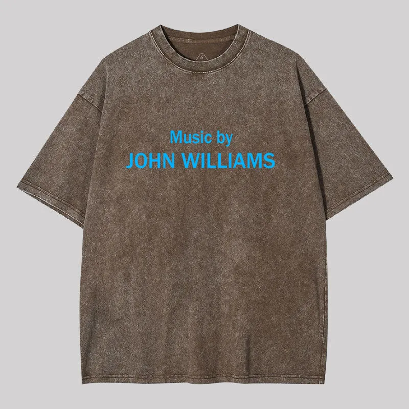 Music by John Williams Washed T-shirt - Image 5