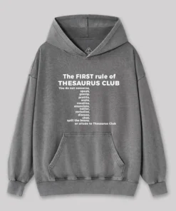 Alternative view of The First Rule of Thesaurus Club Geek Washed Hoodie
