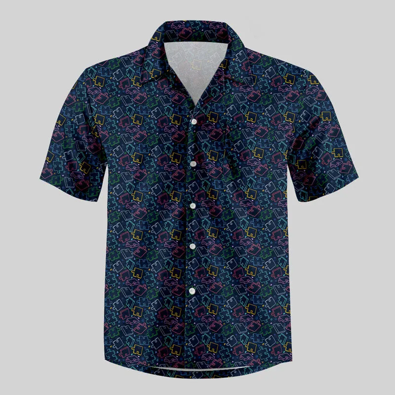 Puzzle Pieces Button Up Pocket Shirt - Image 2