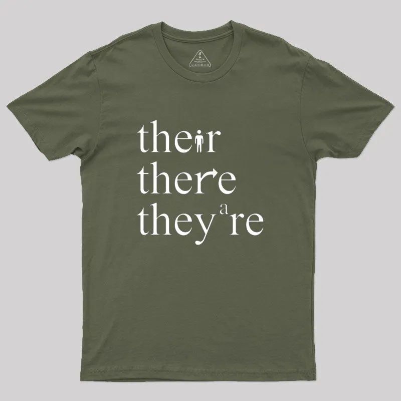 There Their They're Funny Grammar T-shirt - Image 3