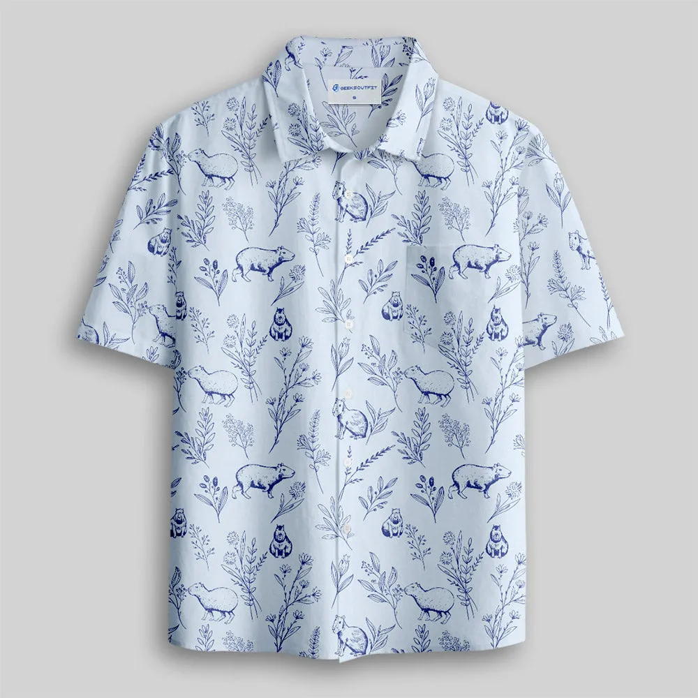 Capybara Button Up Pocket Shirt