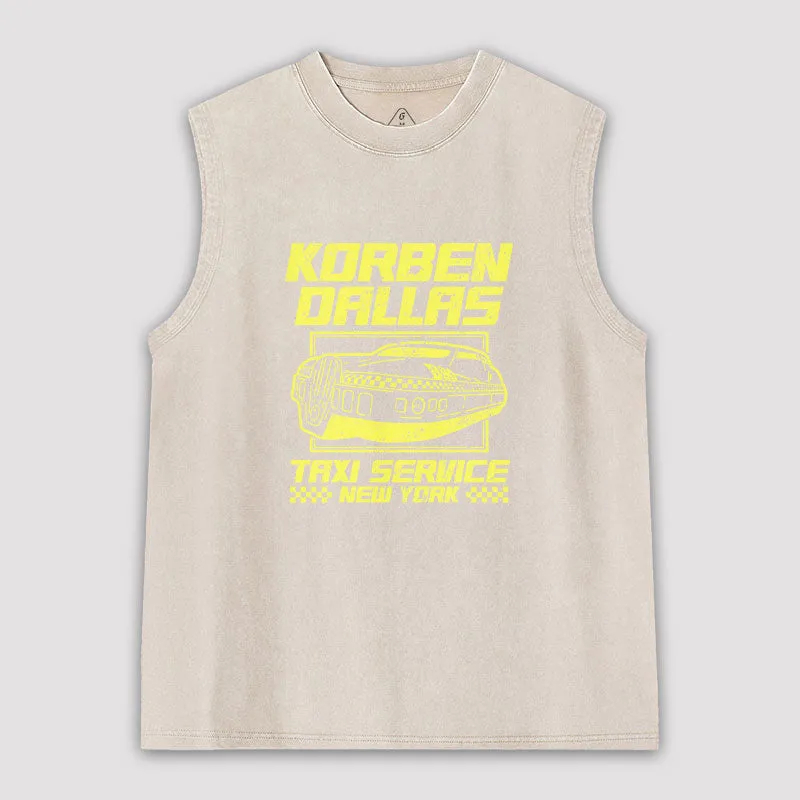 Korben Dallas Taxi Service Washed Tank - Image 5