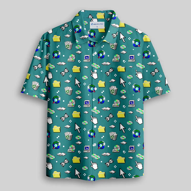 Retro Bytes Button Up Pocket Shirt