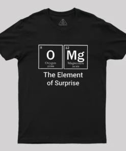 Alternative view of OMG The Element Of Surprise Geek T-Shirt