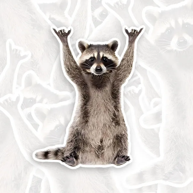Raccoon Funny Geek Sticker