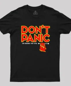 Don't Panic With Towel Geek T-Shirt