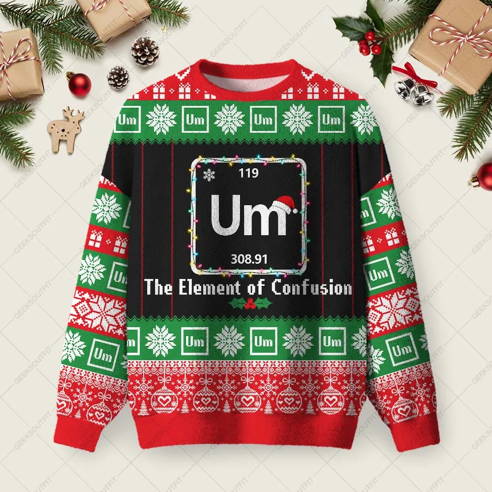 UM Humour Ugly Christmas Fuzzy Fleece Sweatshirt