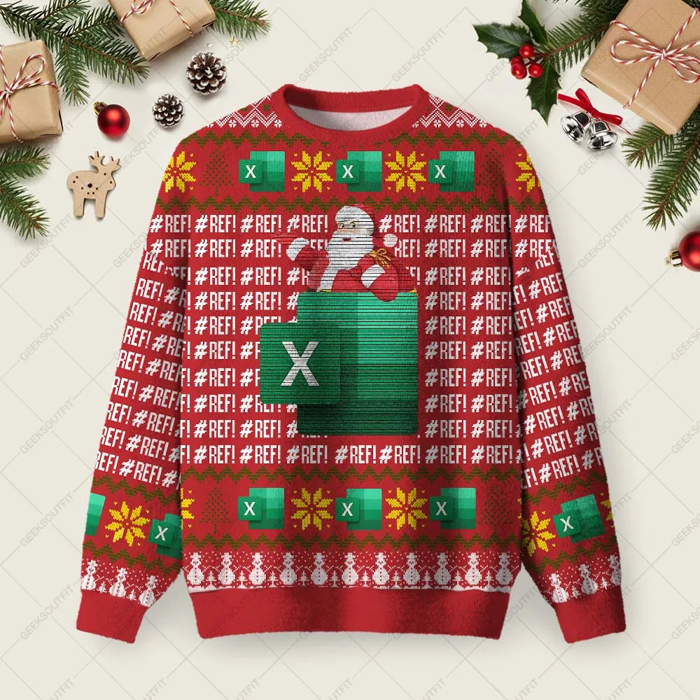 RefRefRef Ugly Christmas Fuzzy Fleece Sweatshirt