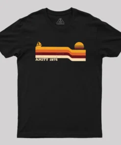 Retro Sunset Amity 1975 Geek T-Shirt